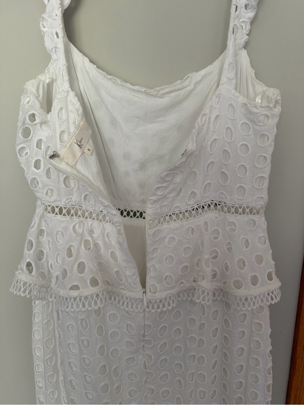 Addison Eyelet Ruffle Midi Dress - White - Picture 9 of 10